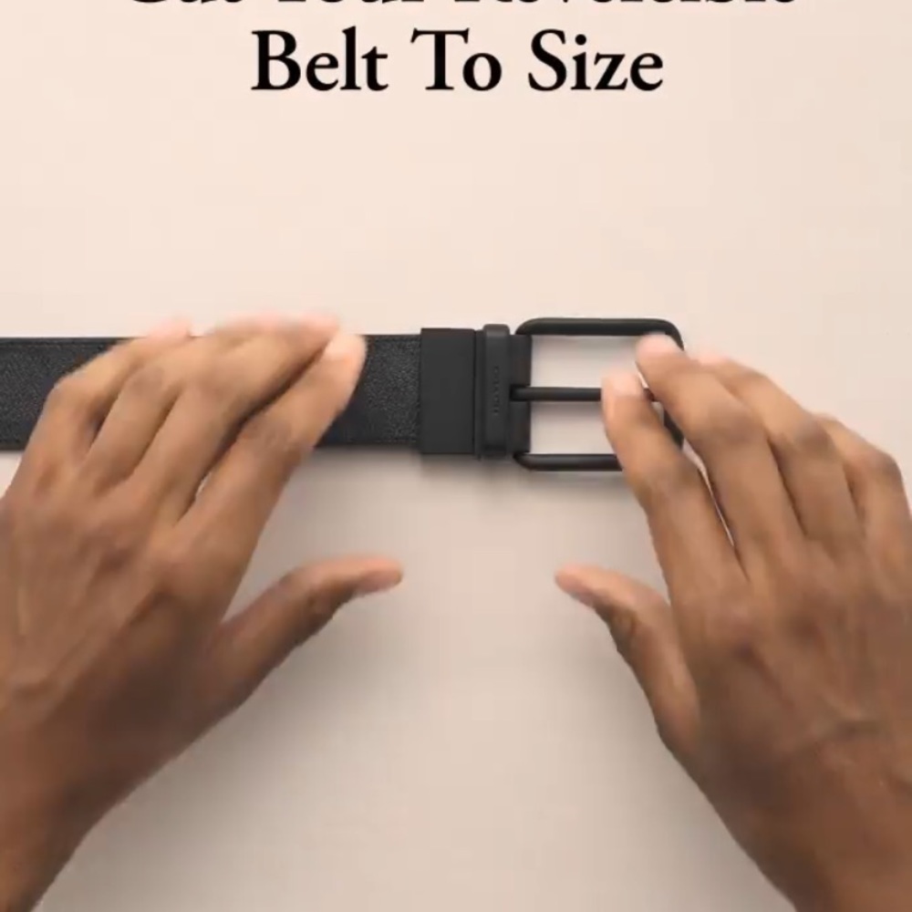 COACH Square Roller Buckle Cut To Size Reversible Belt, 38 Mm - Picture 11 of 12